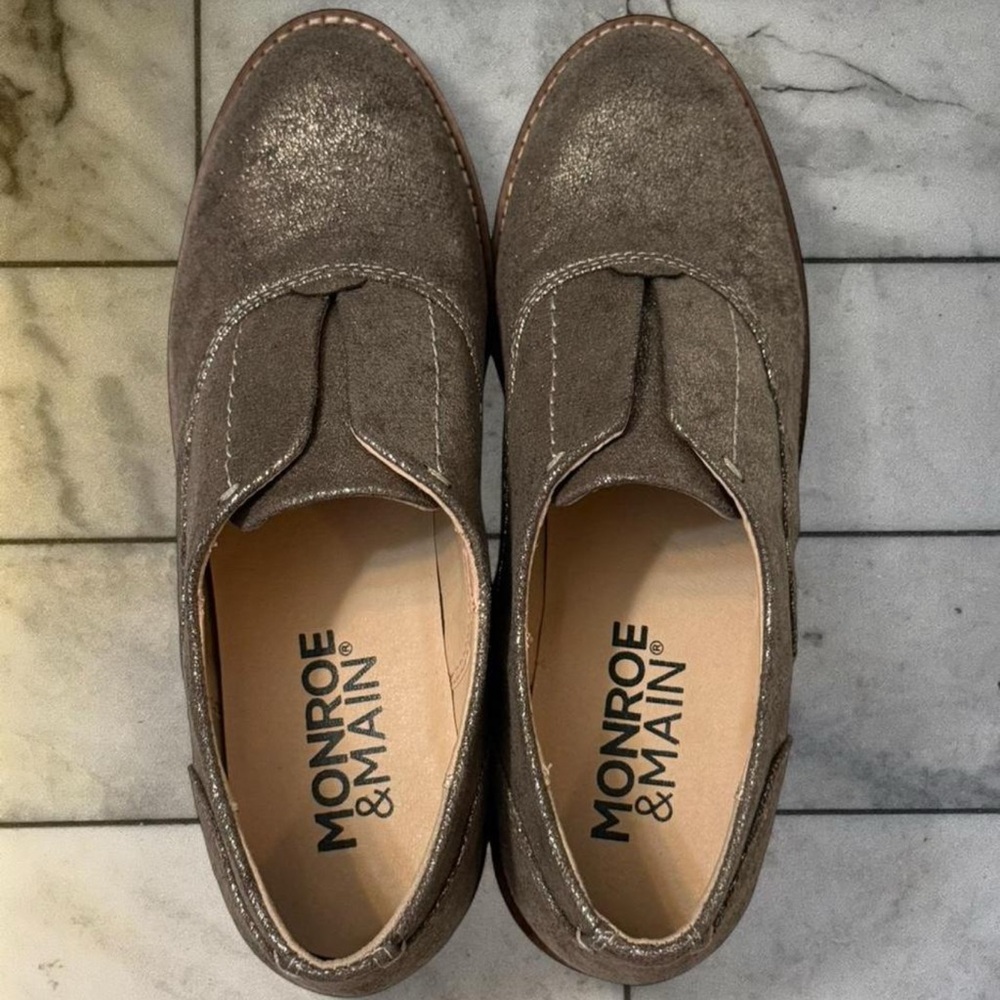 Monroe & Main Taupe Suede Loafers